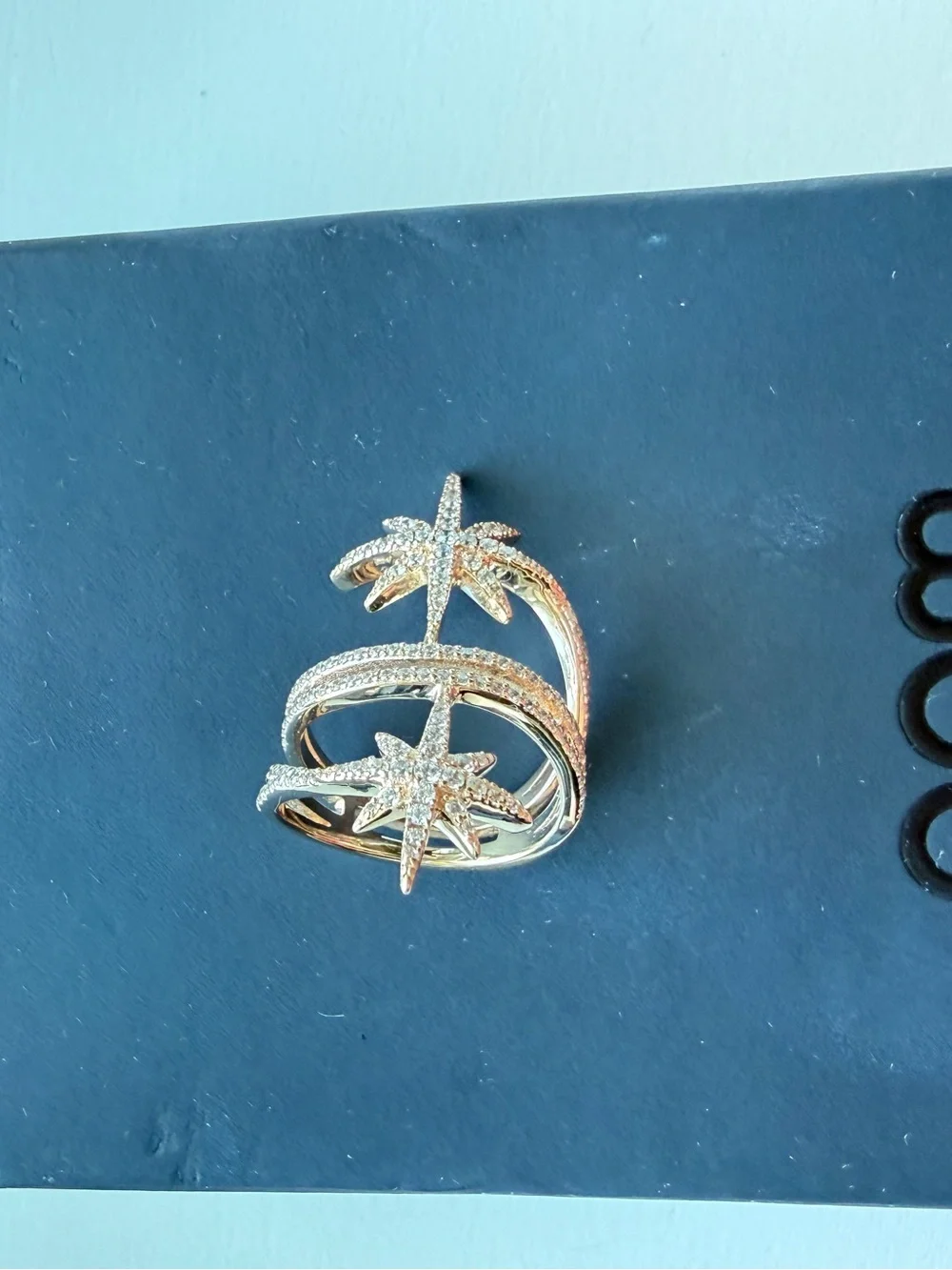 APM Monaco Meteorites Rose Gold Star Ring Size 54 with Box & Pouch